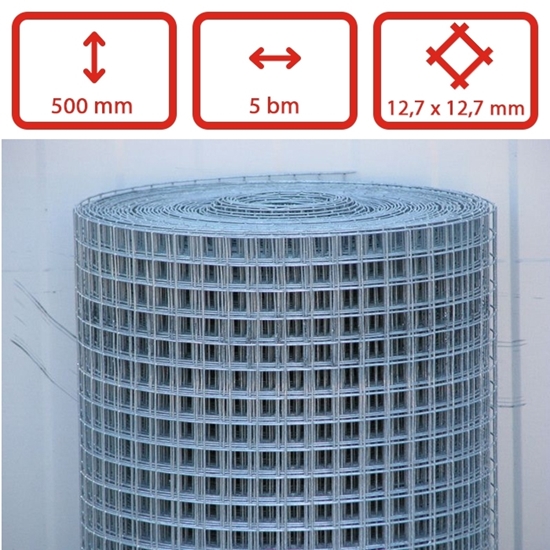 Obrázek z Svařovaná síť Zn oko 12,7x 12,7mm, role 5 m , výška 500 mm